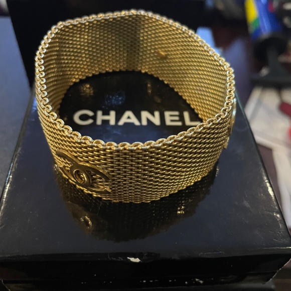 Chanel 24K Gold Plated Bangle - Picture 2 of 6